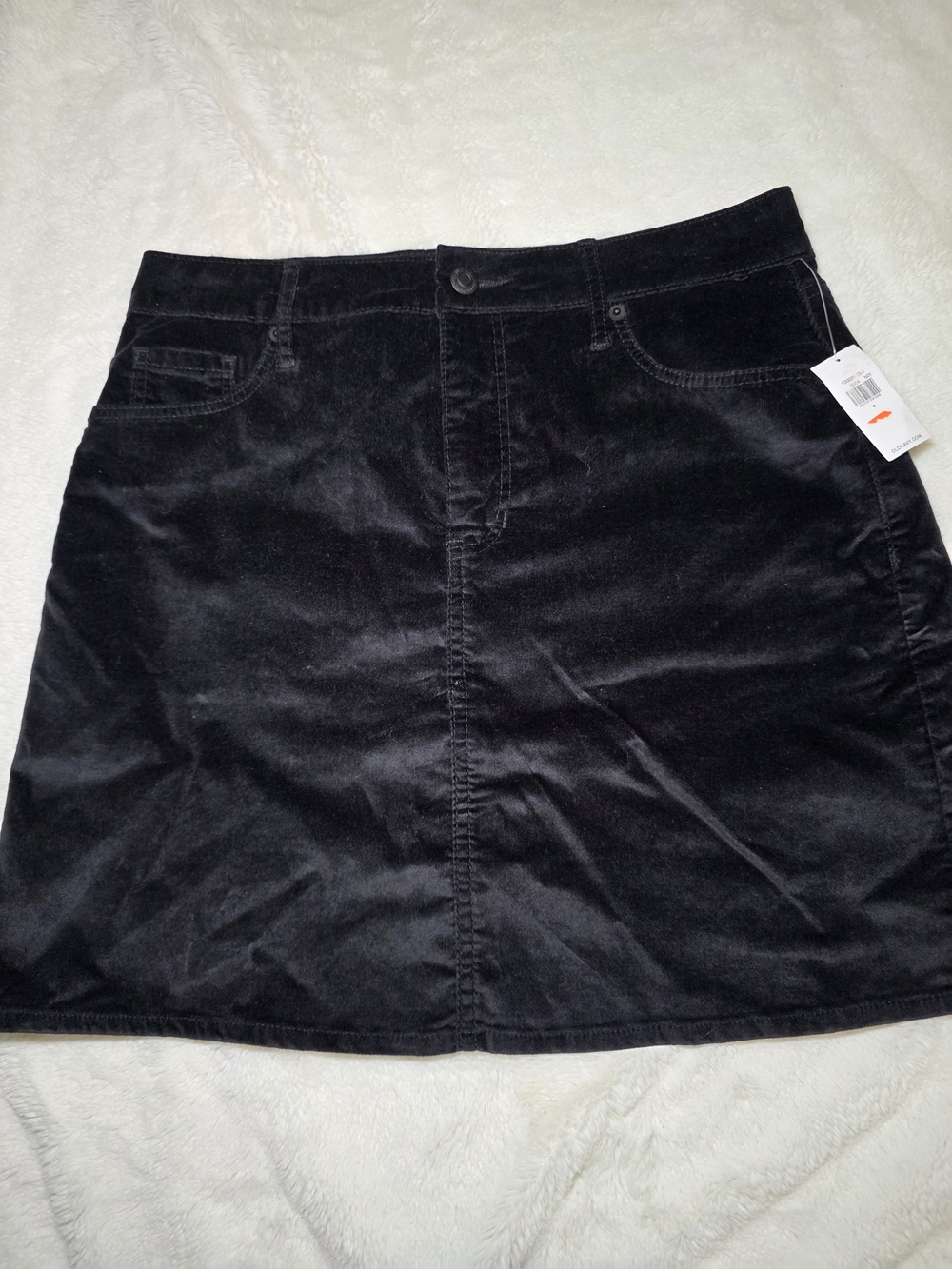 Old Navy Black Velour Mini Skirt with Front Seam